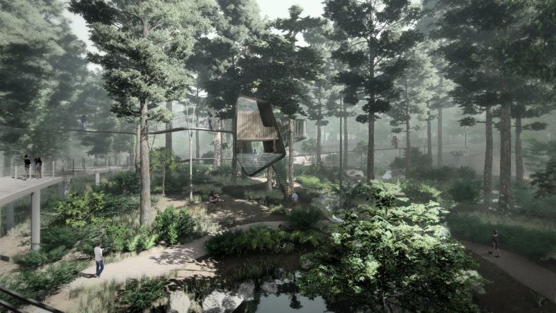 Modus Studio designs floating treehouse at Garvan Woodland Gardens