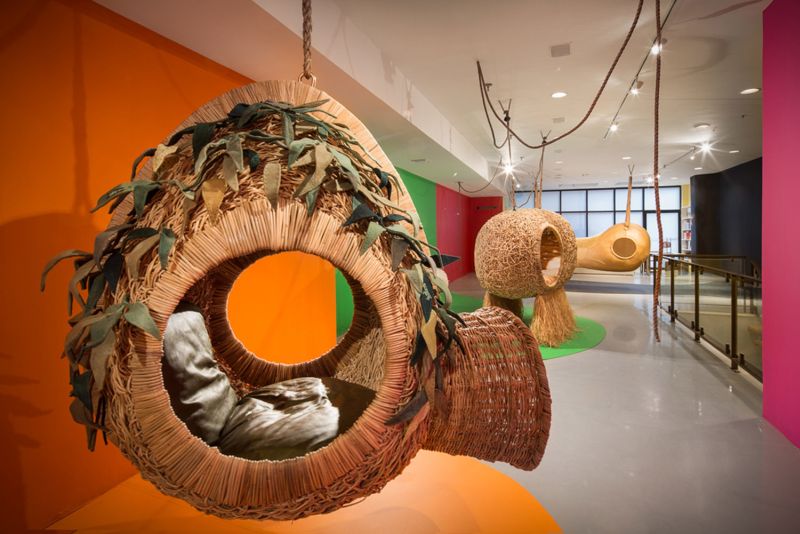 Porky Hefer’s life-size nests are upright hanging chairs cozy sleeping pods