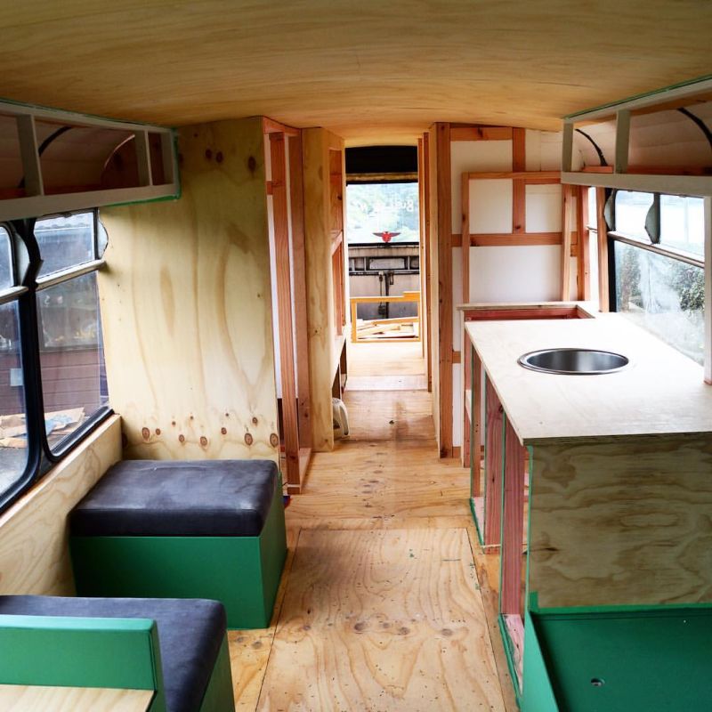 Renovated bus home by Andrew and Amber Mobile Homes