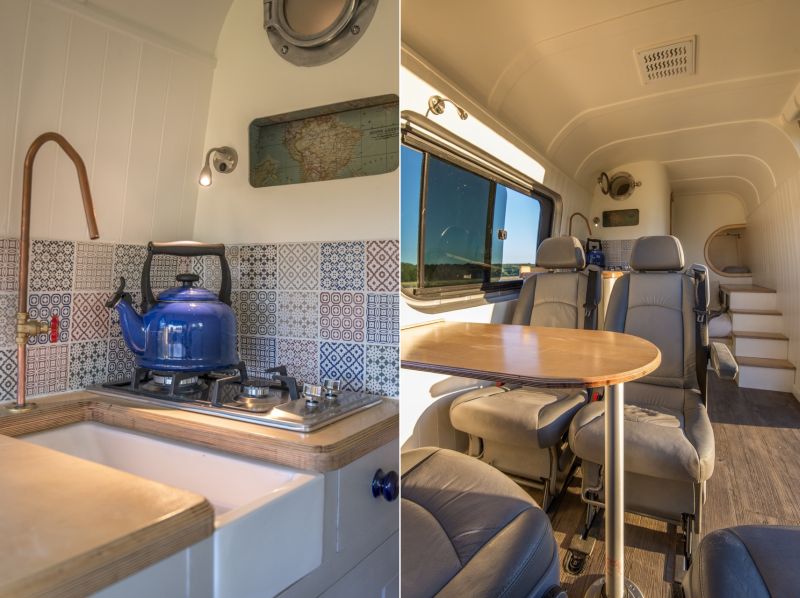 This camper van conversion accommodates a family of four 