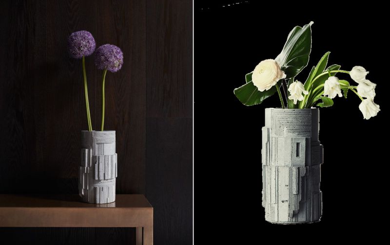 David Umemoto designs Brutalism inspired concrete vase for Larose Paris