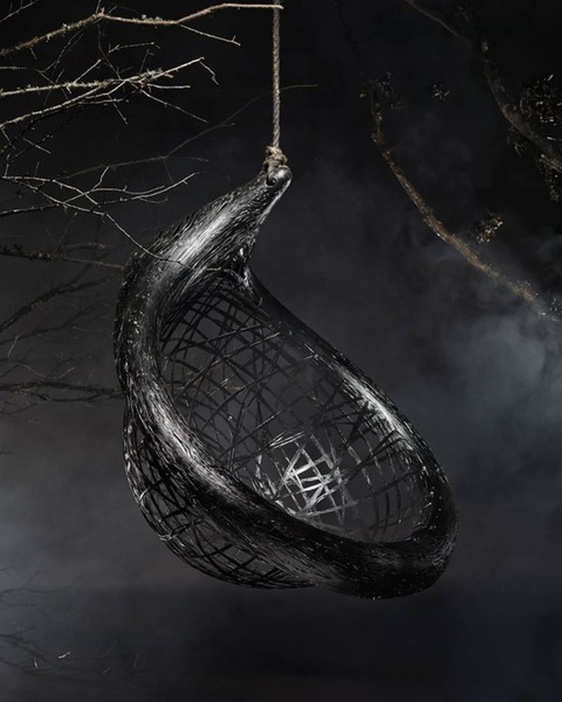 Ibis basalt hanging chair by Raimonds Cirulis 