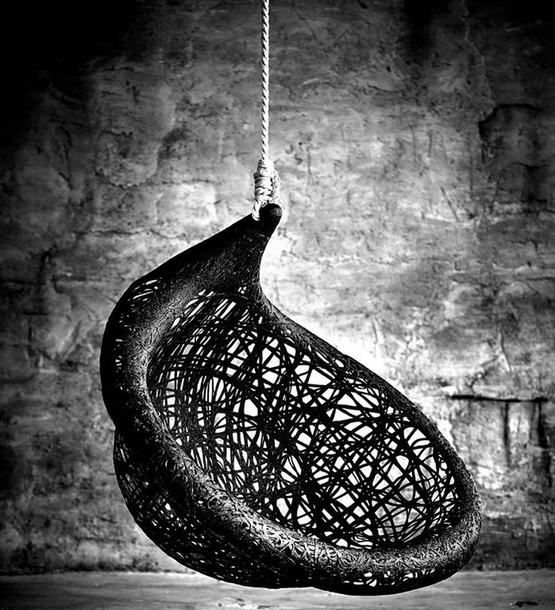 Ibis basalt hanging chair by Raimonds Cirulis 