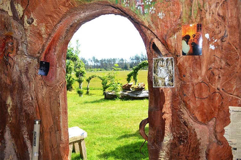 Real-life hobbit house built out of a single tree trunk 