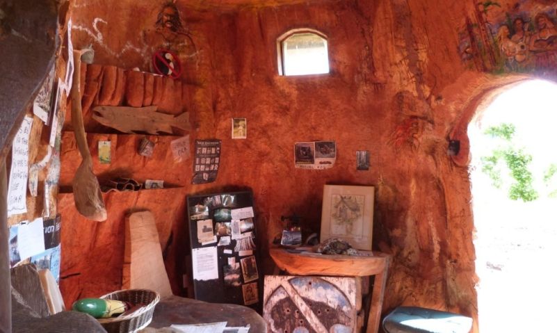 Real-life hobbit house built out of a single tree trunk 