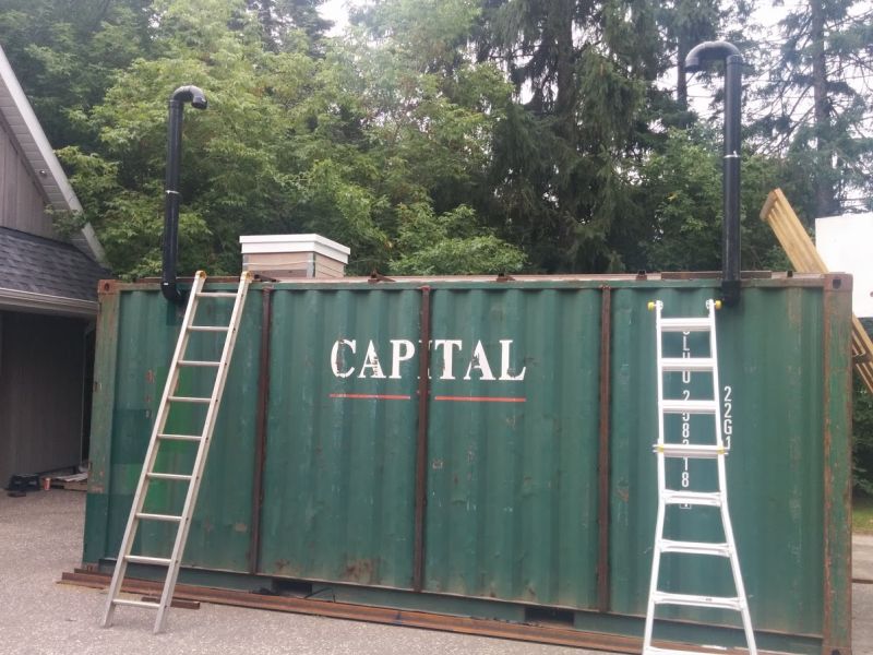 Man transforms shipping container into an underground party bunker 