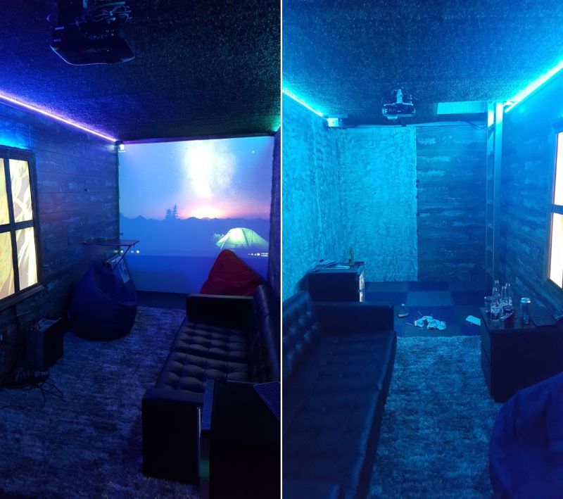 Man transforms shipping container into an underground party bunker 