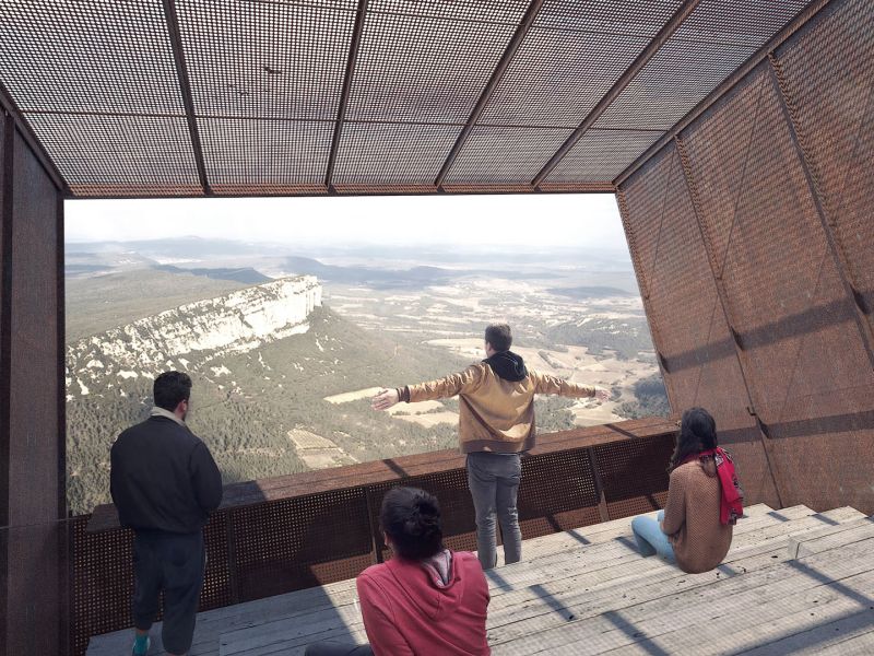 Tip-box hut perched on a cliff ensures you get vertigo