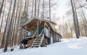 log cabin in bolton, vermont