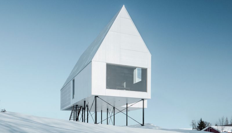 All-white High House by Delordinaire blends well with snowy slopes 