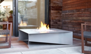 Fold outdoor fire table by Paloform