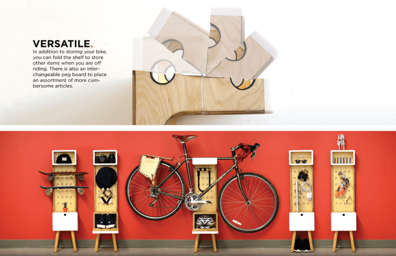 Multi-functional freestanding bike shelf by Marc V Brosseau