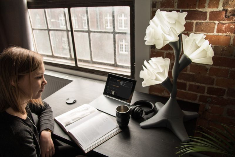 Paula Szarejko creates 3D printed flower lamp 