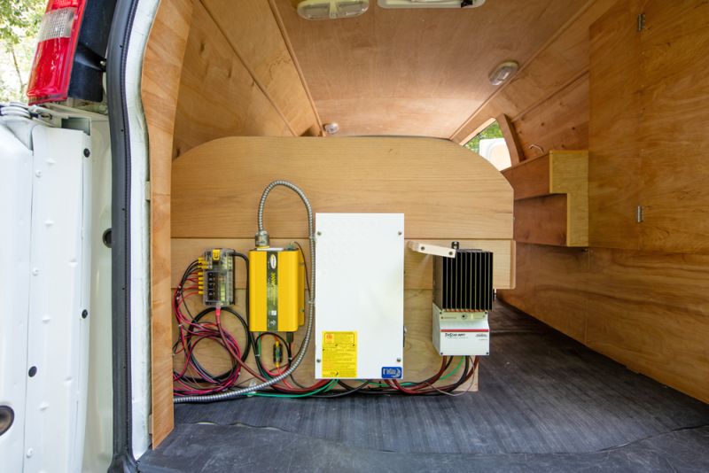 Ross Lukeman transforms cargo van into cozy home with office 