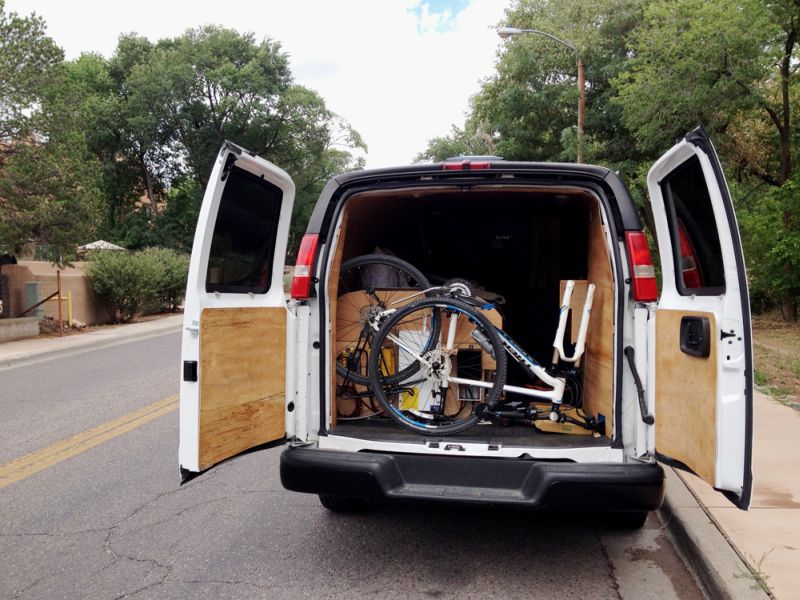 Ross Lukeman transforms cargo van into cozy home with office 