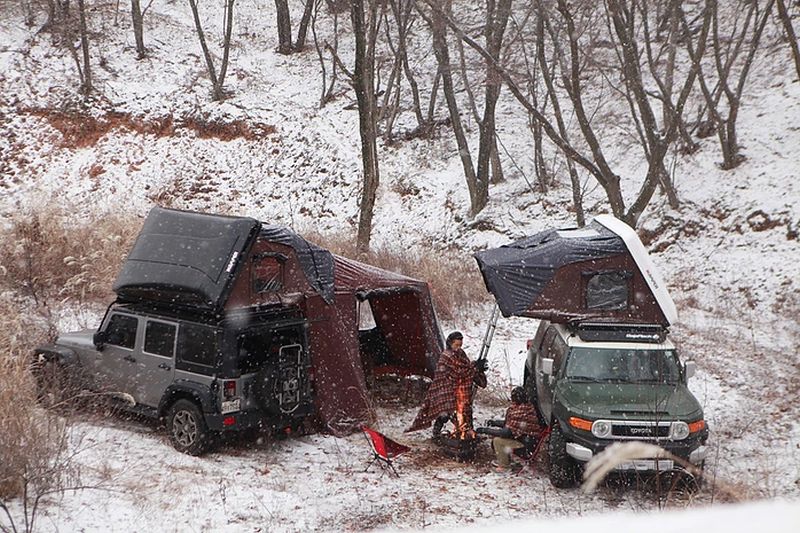 Skycamp rooftop tent by iKamper can be setup in seconds 