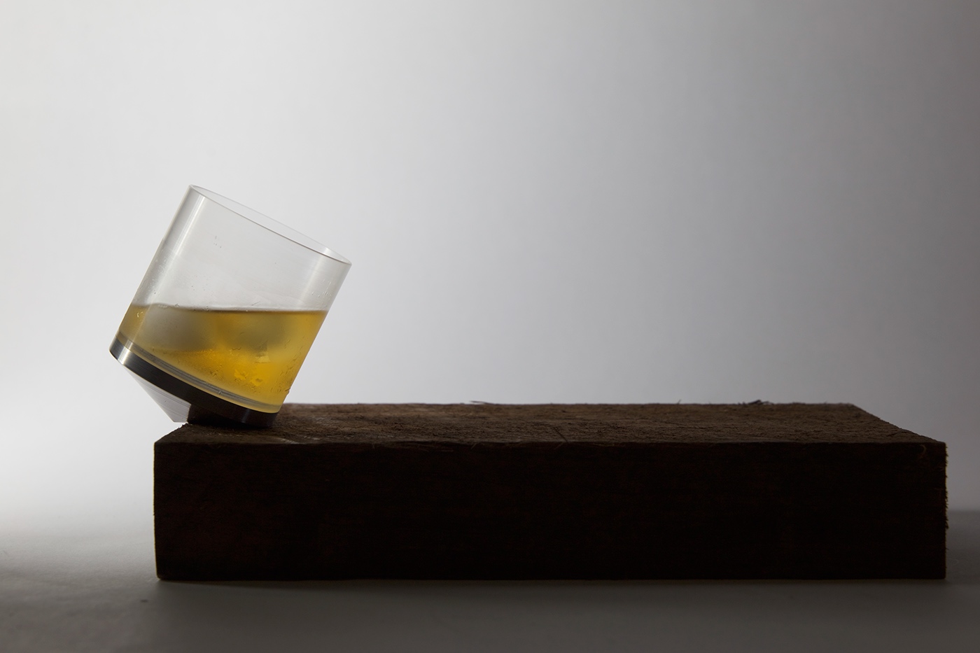 Tipsy rocking whisky glass by Pezanne Khambatta