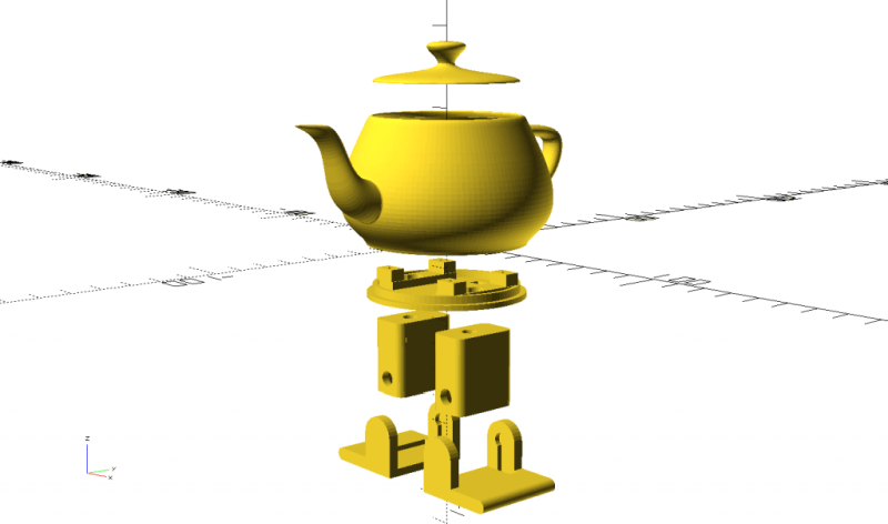 3D printed robotic dancing teapot