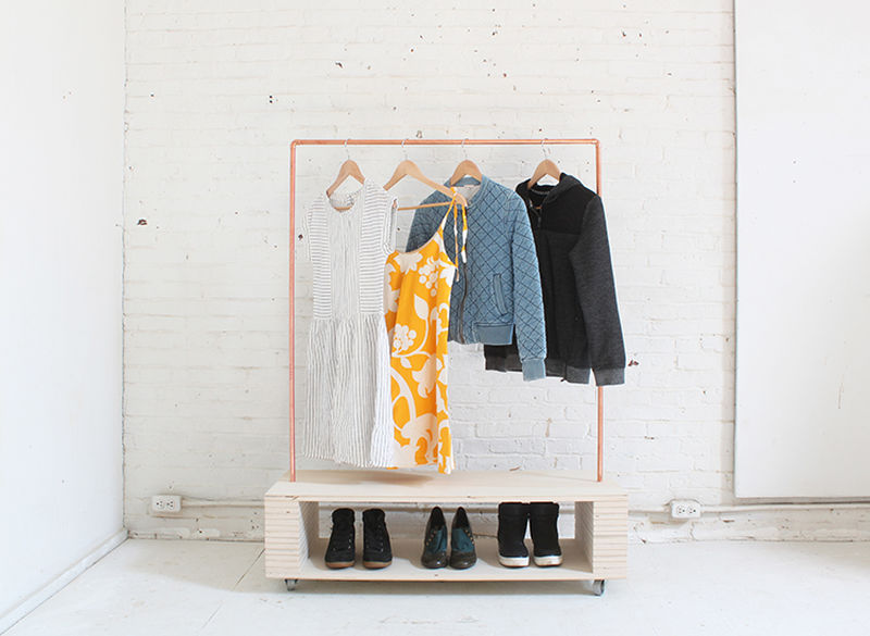 Easy to build DIY rolling garment rack