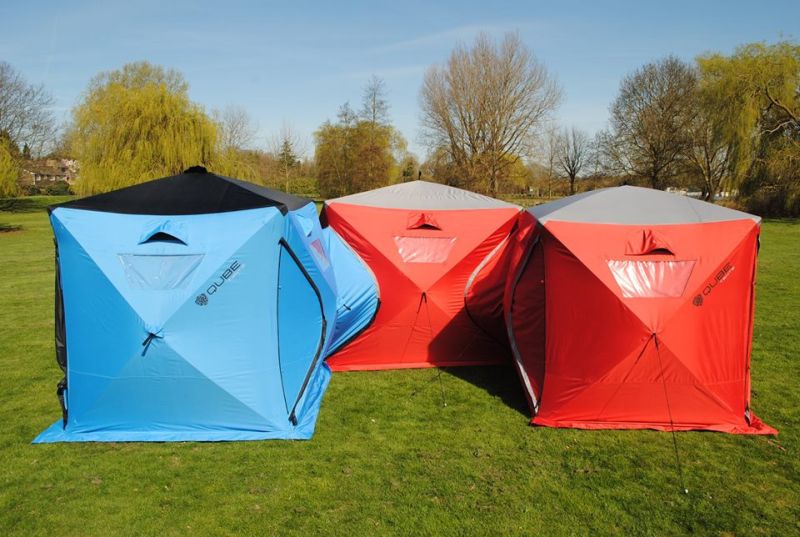 Qube quick pitch tents interconnect to expand campsite 