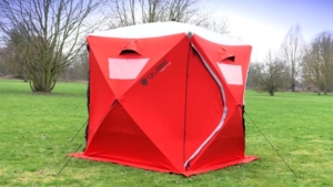 Qube quick pitch tents interconnect to expand campsite