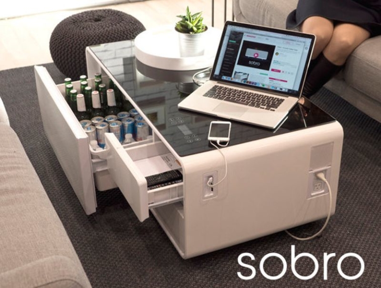 Sobro Smart Coffee Table with Fridge, Charging Ports and More!