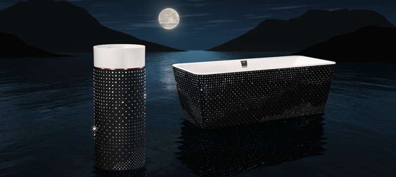 Squaro bathtub by Villeroy & Boch gets luxury makeover with Swarovski crystals