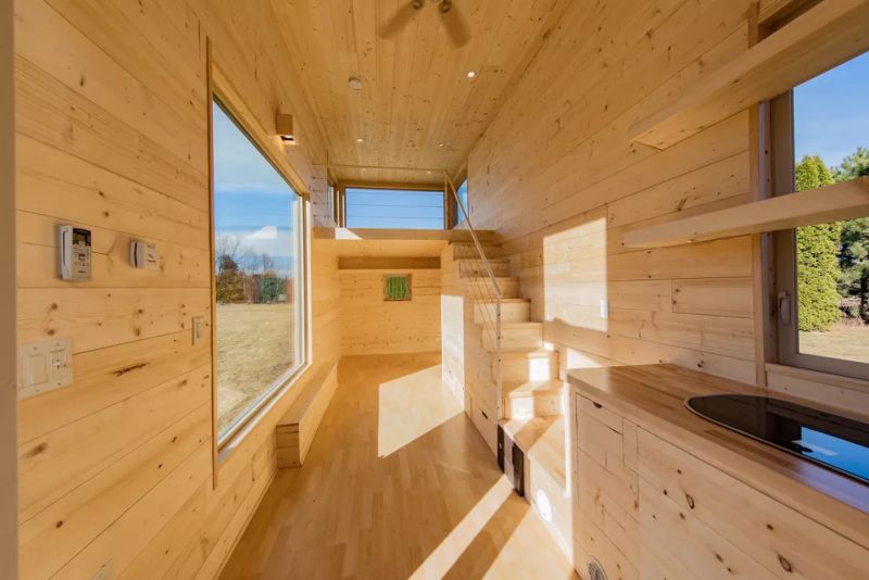 Trailer home from Escape Traveler features Shou Sugi Ban style exteriors 