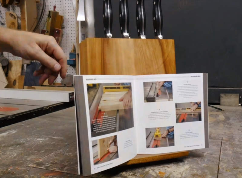 Easy DIY- Make wooden knife block that holds your cookbook