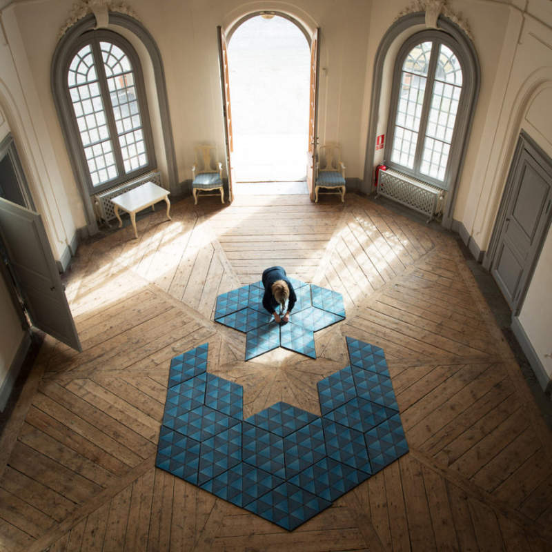 Jizsaw modular rugs by Ingrid Külper of Mattahari 