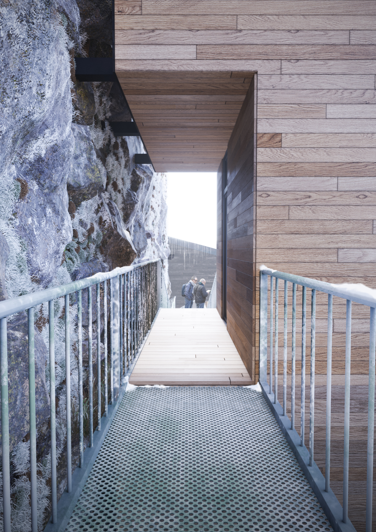 Manofactory designs Nestingbox cliff house to hang over steep cliff walls 