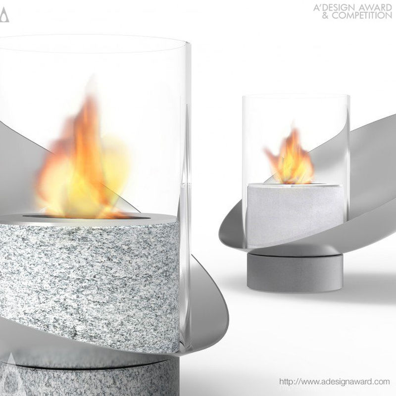 Piro portable bio-ethanol fireplace by Vito Noto Industrial Design