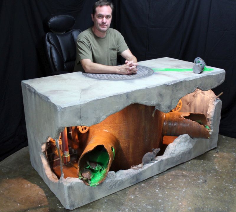 Teenage Mutant Ninja Turtles-inspired desk by Tom Spina Designs