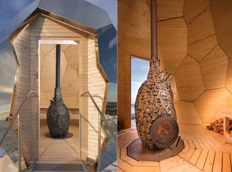 Fireplace Sauna Chamber from inside