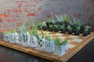 This micro planter chess set is lively art piece for your home