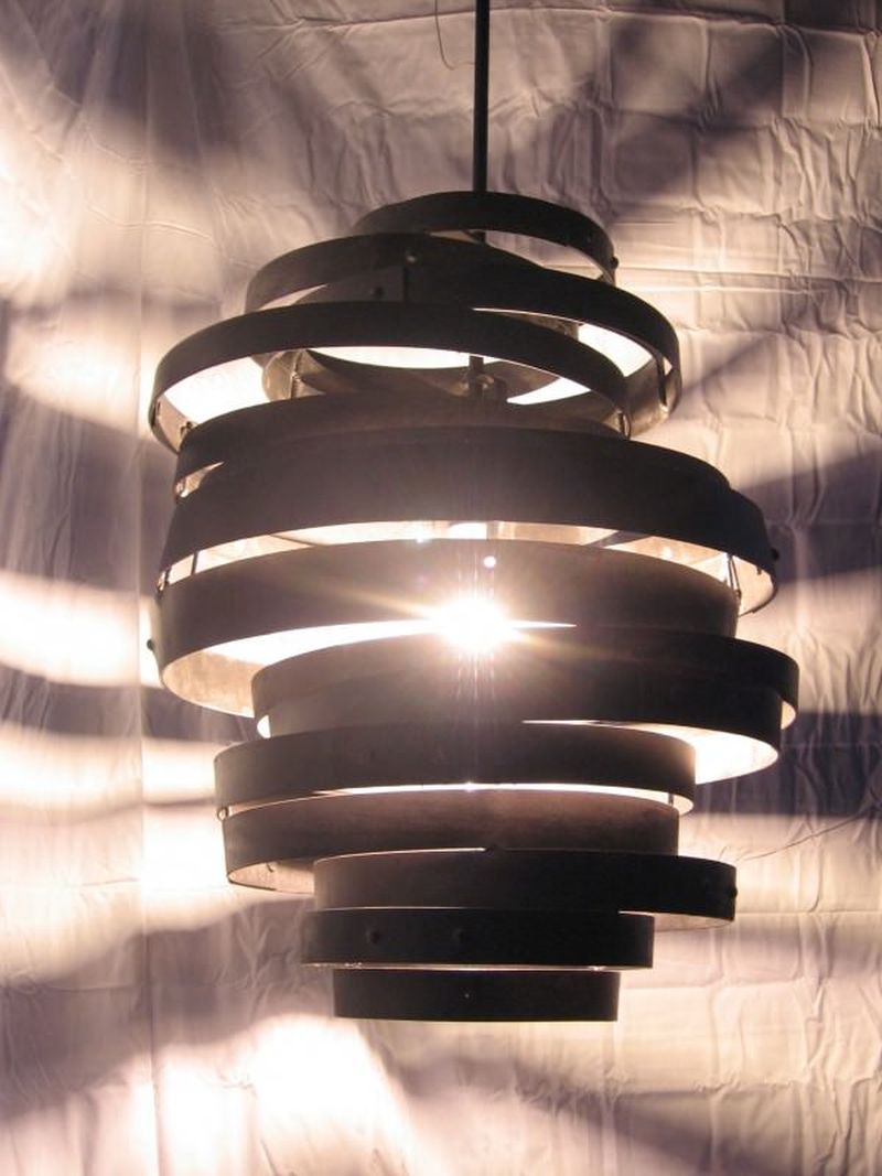 Barrels hoop lamp madr from old wine barrel