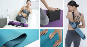 Blank self-cleaning yoga mat with silver antimicrobial technology