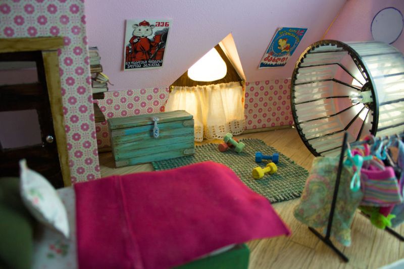 Leading boy character’s bedroom with constantly messy bed