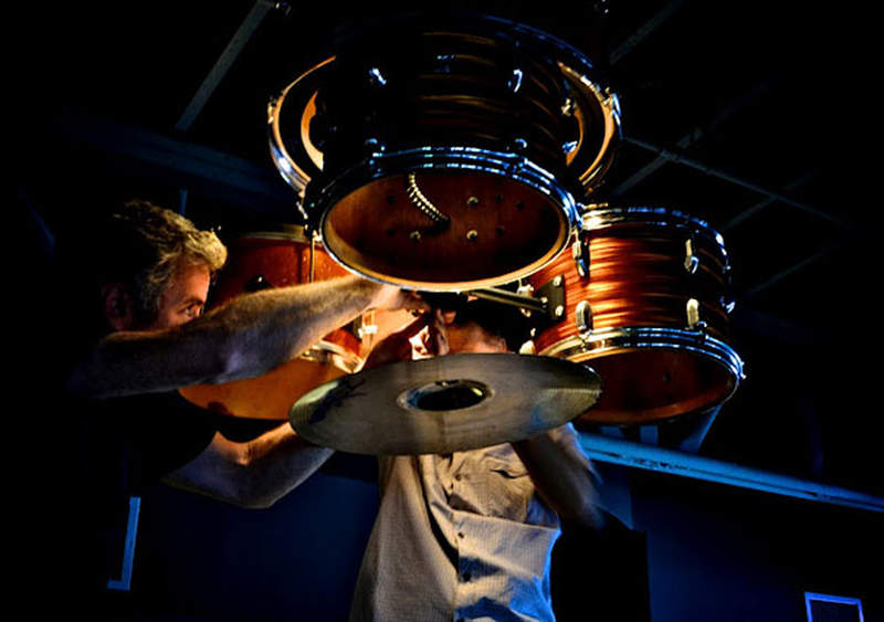 DIY Drum kit chandelier