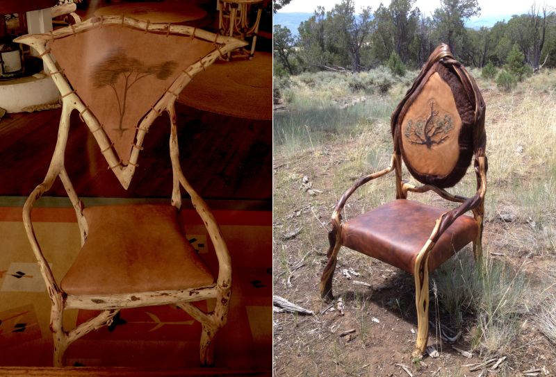 Denver man creates rocking chairs out of tree branches