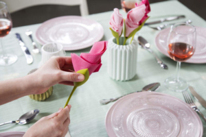 Display napkins as rose petals with Bloom napkin holder by Peleg design