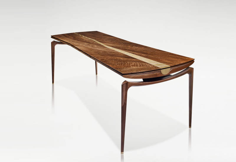 Fulbeck desk by Linley is made from 400-year-old walnut rescued from 2007 flood