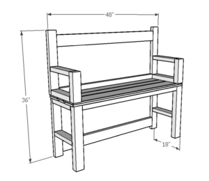 Handmade Outdoor Bench Doubles as Coffee Table