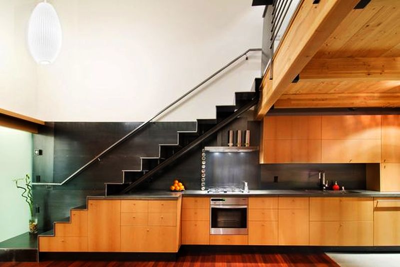 kitchenette under the staircase