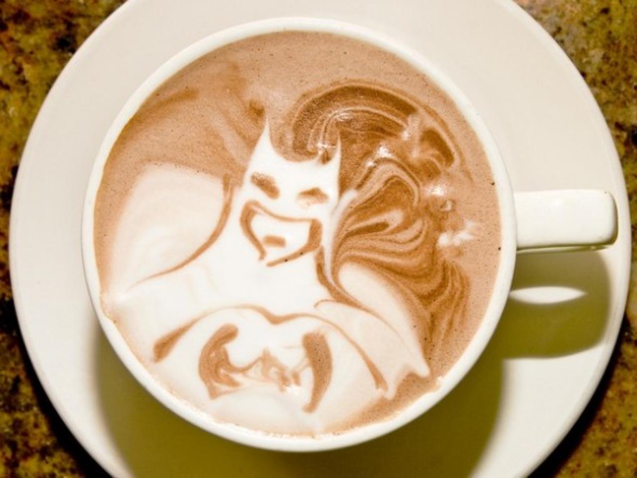 Latte art batman