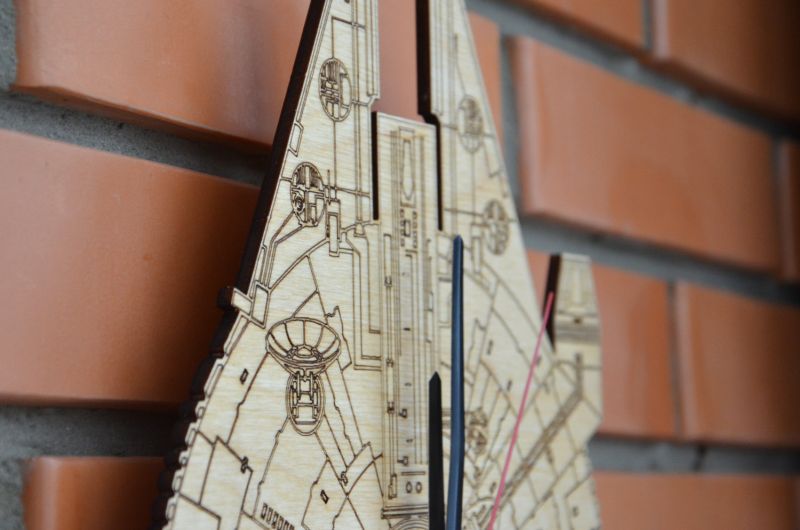 Millennium Falcon wooden wall clock