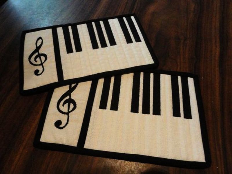 Music-themed floor rugs