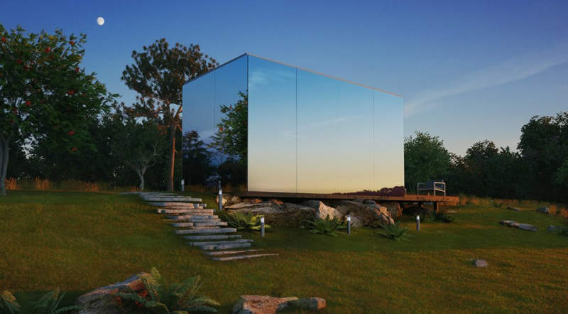 OOD mirror cabin can be set up in 8 hours as a vacation rental 