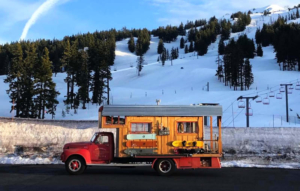 Pro snowboarder turns 1953 GMC fire truck into a fancy home on wheels