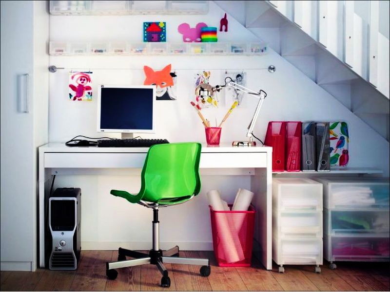 Study room or office under stairs